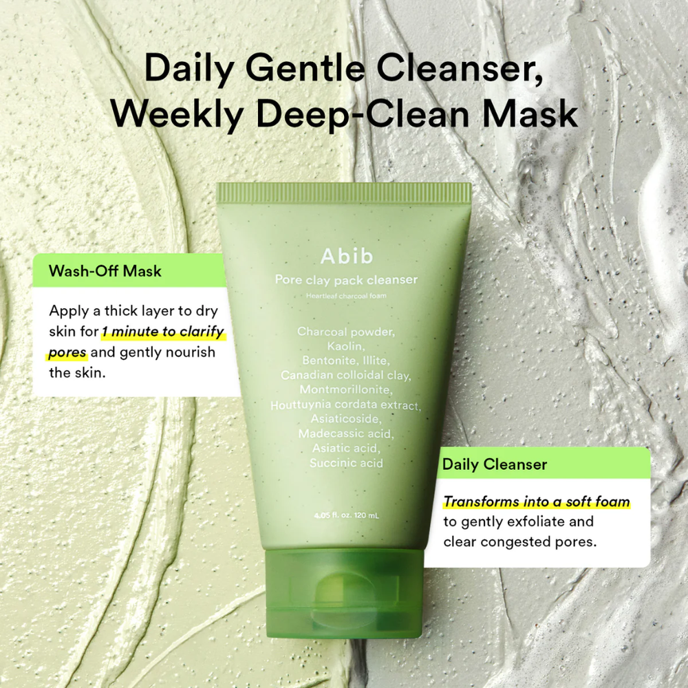 Pore Clay Pack Cleanser Heartleaf Charcoal Foam (120ml)