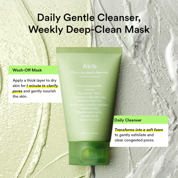 Pore Clay Pack Cleanser Heartleaf Charcoal Foam (120ml)